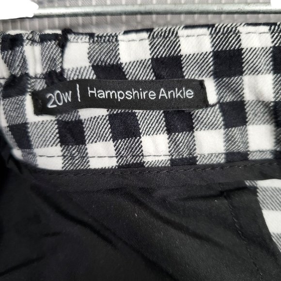 Talbots Size 20W Pants Hampshire Ankle Check Stretch Pockets High Waist Black - Picture 8 of 13